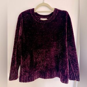 Orvis Medium Chenille Sweater in Deep Plum